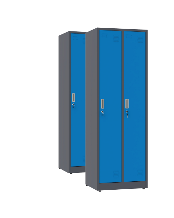 2x Szafa socjalna ubraniowa 1800x600x500 mm grafitowo niebieska - TechViking